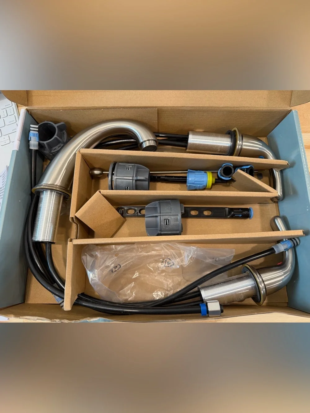 New Glacier Bay Builders Brushed Nickel Two-Handle Bathroom Faucet